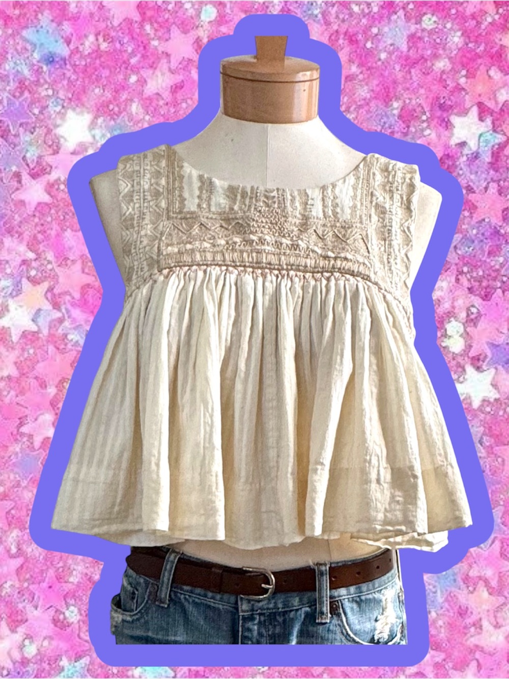 FREE PEOPLE cami tank top boho XS Cropped 70s 60s festival FP penny lane